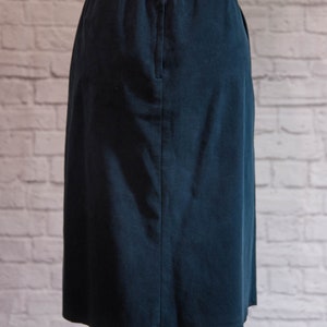 Vintage 1970s Navy Blue Suede A-Line Skirt image 4
