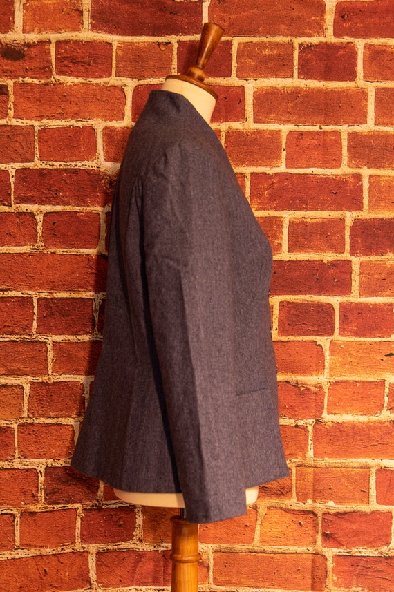 Vintage 1980s Grey Wool Blend Blazer - image 4