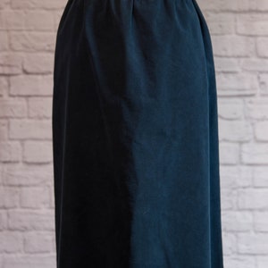 Vintage 1970s Navy Blue Suede A-Line Skirt image 2