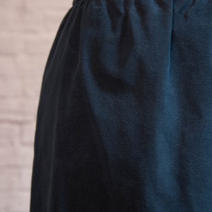 Vintage 1970s Navy Blue Suede A-Line Skirt image 5