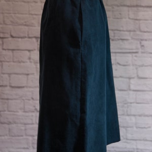 Vintage 1970s Navy Blue Suede A-Line Skirt image 3