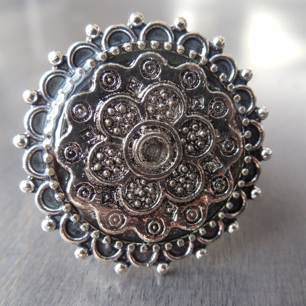 Medieval women ring, larp ring, adjustable ring, ring for women, flower ring.
