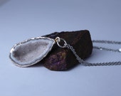 White Teardrop Druzy Geode Half Necklace - Sterling Silver Drusy Jewelry - Natural Stone, Hypoallergenic Chain - Simple Statement Necklace