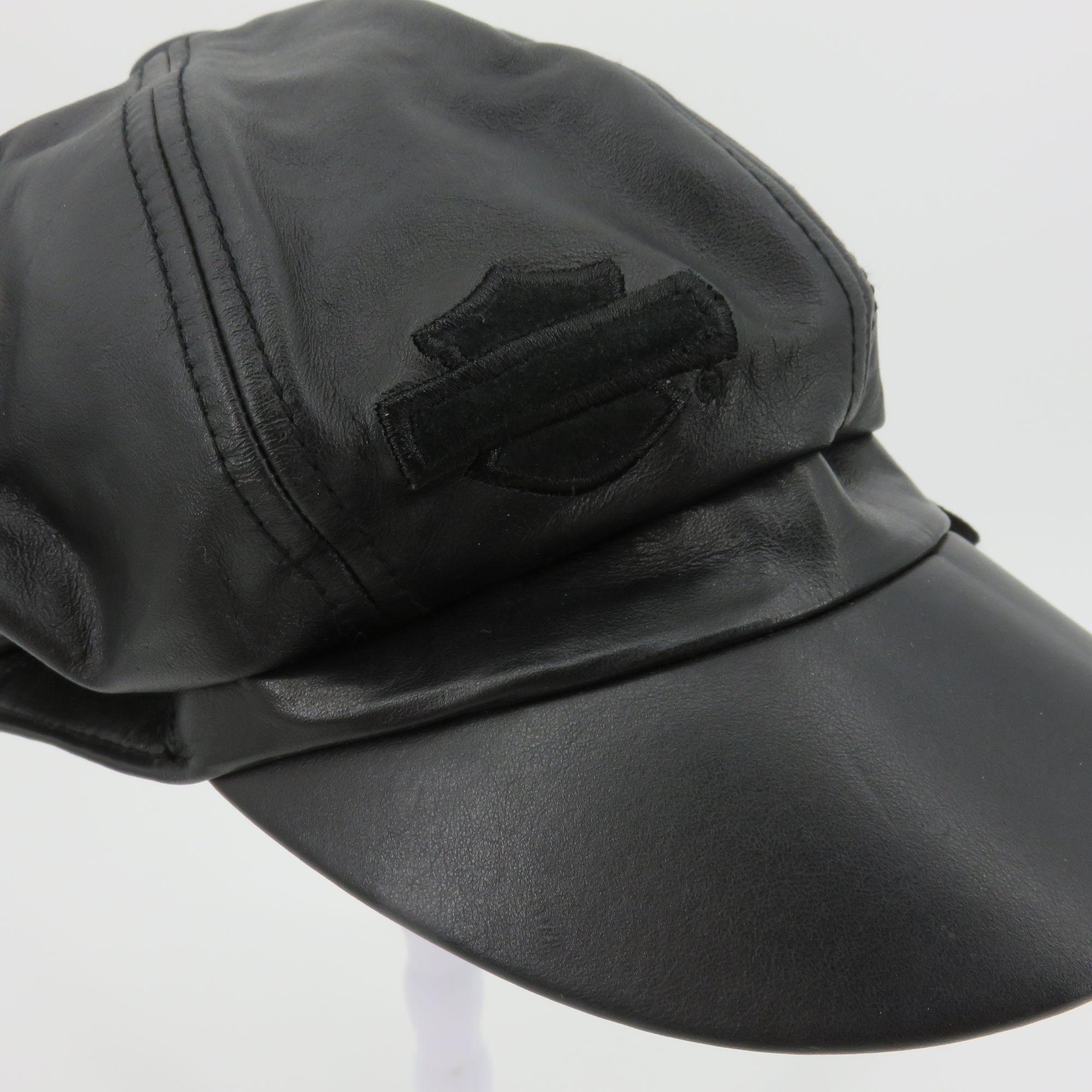 Harley Davidson Adult Large Black Leather Embroidered Lace 