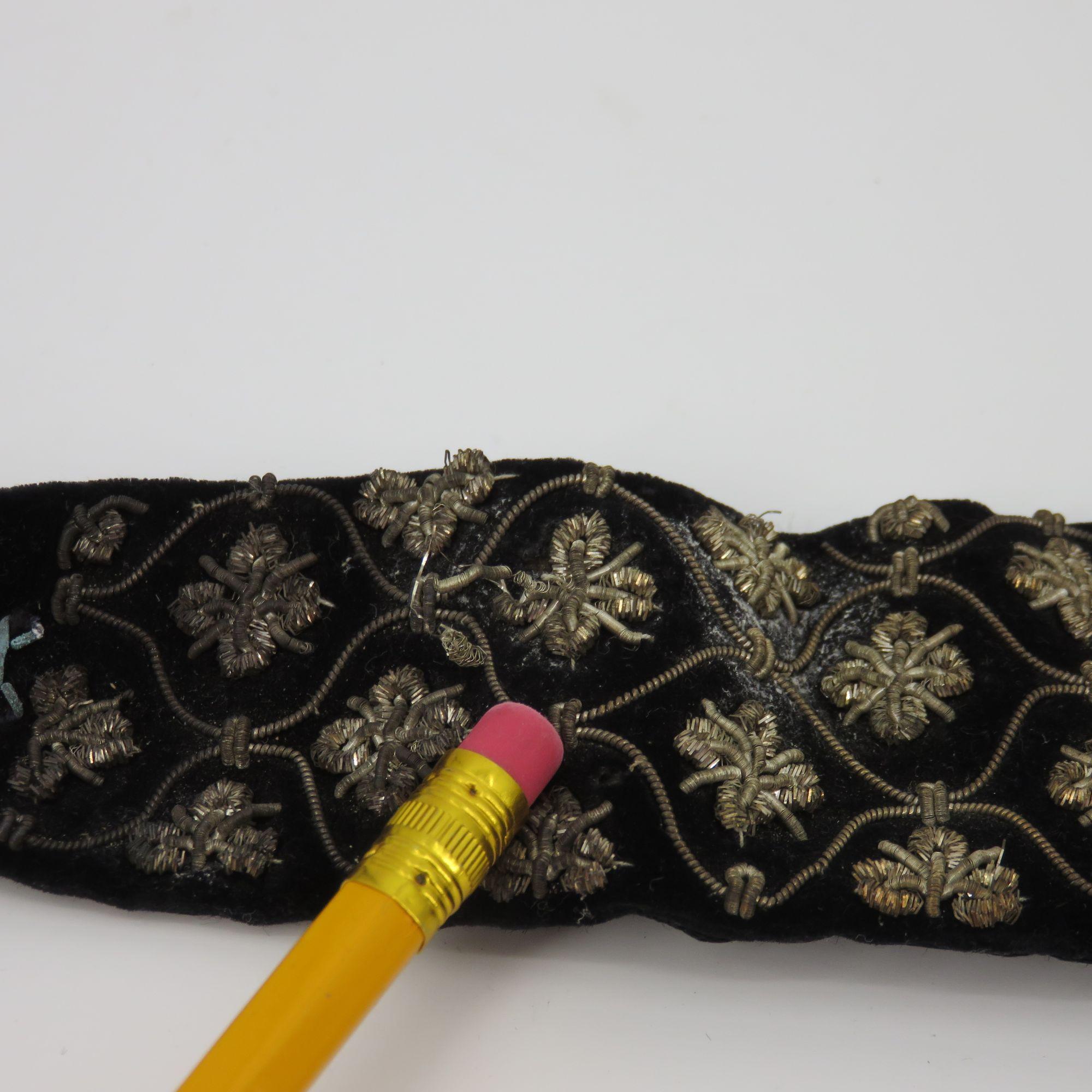 Antique India Metal Wire Embroidered Butterfly Moth Black  display picture 2