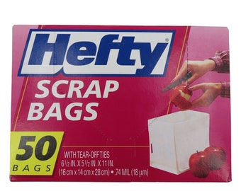 Hefty Scrap Bags With Tear Off Ties 50 Bags Discontinued UPC 013700002106 NEW