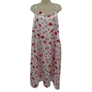 Cacique Women 18/20 Pink Rose Flower Floral Scallop Sleeveless Nightgown Dress