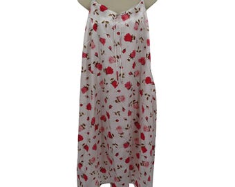 Cacique Women 18/20 Pink Rose Flower Floral Scallop Sleeveless Nightgown Dress
