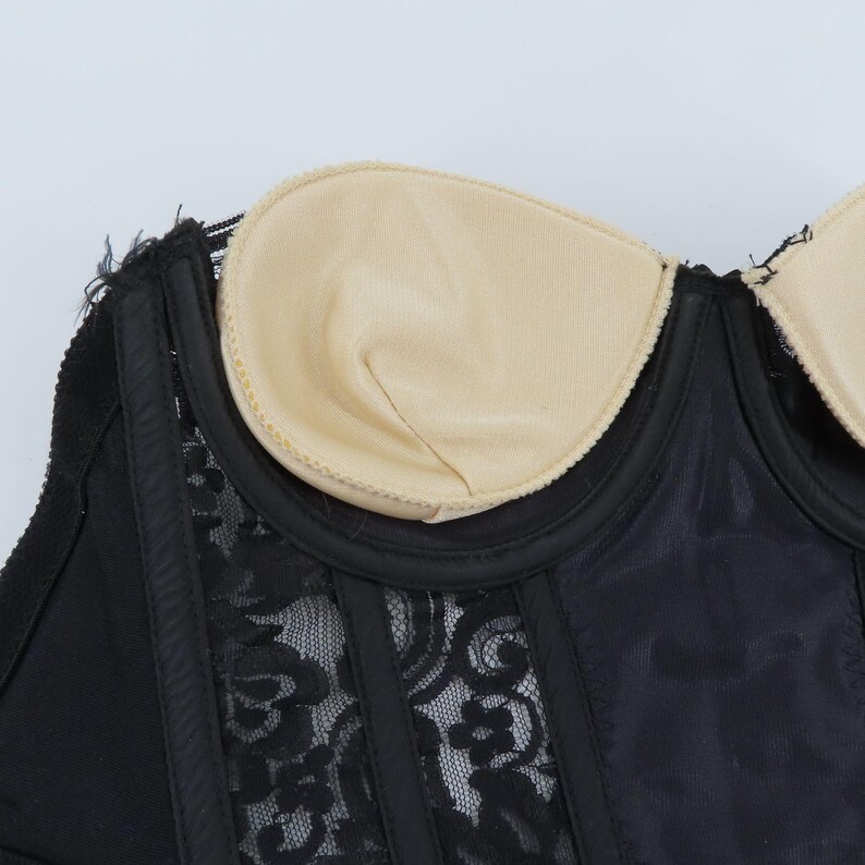 Victorias Secret 34B strapless longline bustier bh korset zwart kant gouden label afbeelding 9