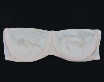 VTG Vanity Fair 36C Bra Style 74-072 Ivory Shimmer Strapless Underwire Unlined