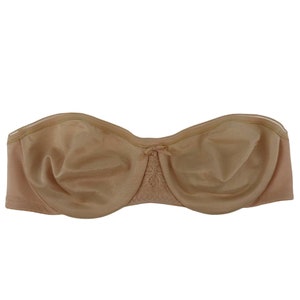 VTG Maidenform 34C Body Things Beige Underwire Unlined Strapless Bra Union USA