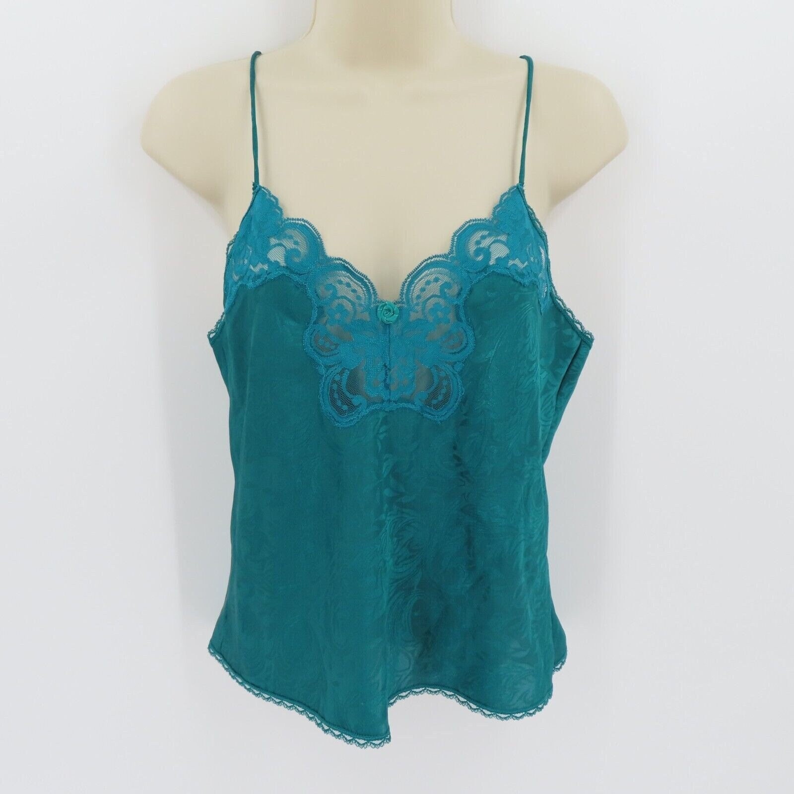 Petrol Blue Stretch Fitted Bust Strappy Cami Top