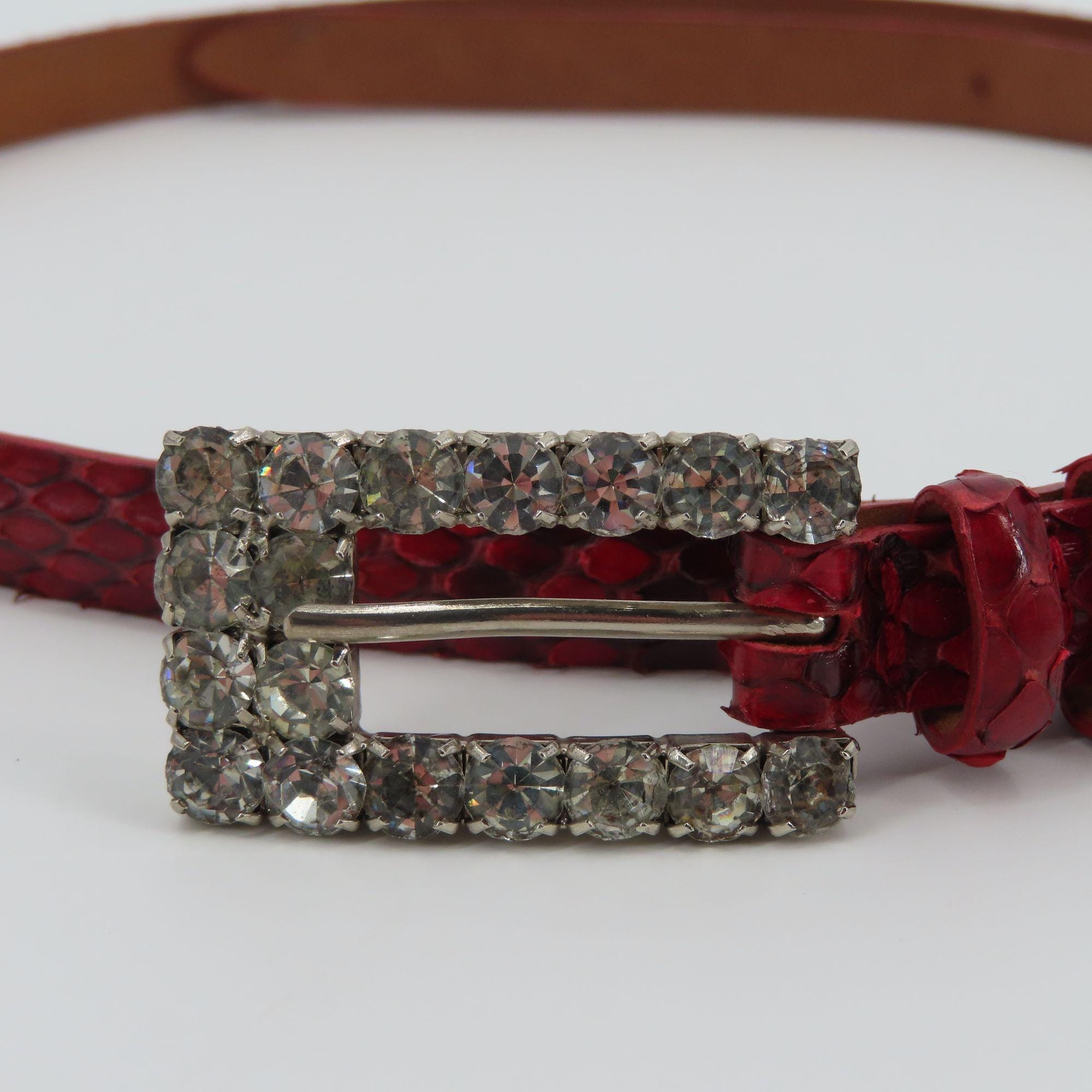 Claudio Orciani Genuine Snakeskin & Suede Leather Western Belt Rhinestone Size S CLAUDIO ORCIANI-UNISEX Blue Snakeskin BELT | Mercari main image 2