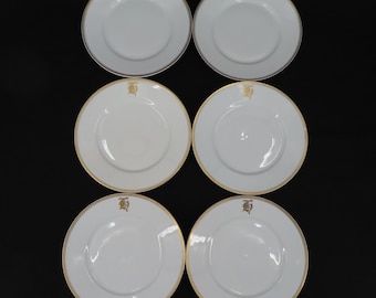 Hutschenreuther Set of 6 Monogrammed G Initial Plates 8.5in Selb Bavaria Vintage