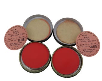 Vintage Oramber Heather Rouge Lot of 2 Pot Face Blush .2oz Makeup Metal Tin