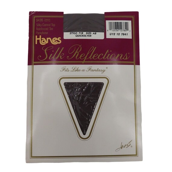 Hanes Silk Reflections 718 Quicksilver Size AB Control Top Pantyhose 1988 NEW Etsy