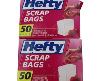 Hefty 2 Boxes Scrap Bags With Tear Off Ties 50 Bags 013700002106 Discontinued
