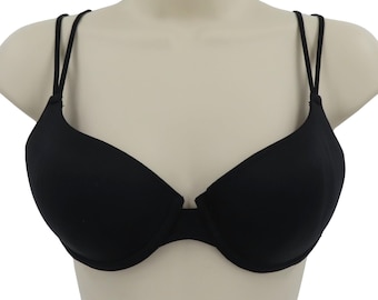 VTG Victoria's Secret 34B Bra Women Solid Black Underwire Lined 2003 Collection