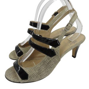 VTG Amalfi Rangoni Dam 9 W Svarta Strappy Heels Skor Öppen Tå Italienska Sandaler