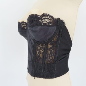 Victorias Secret 34B strapless longline bustier bh korset zwart kant gouden label afbeelding 5