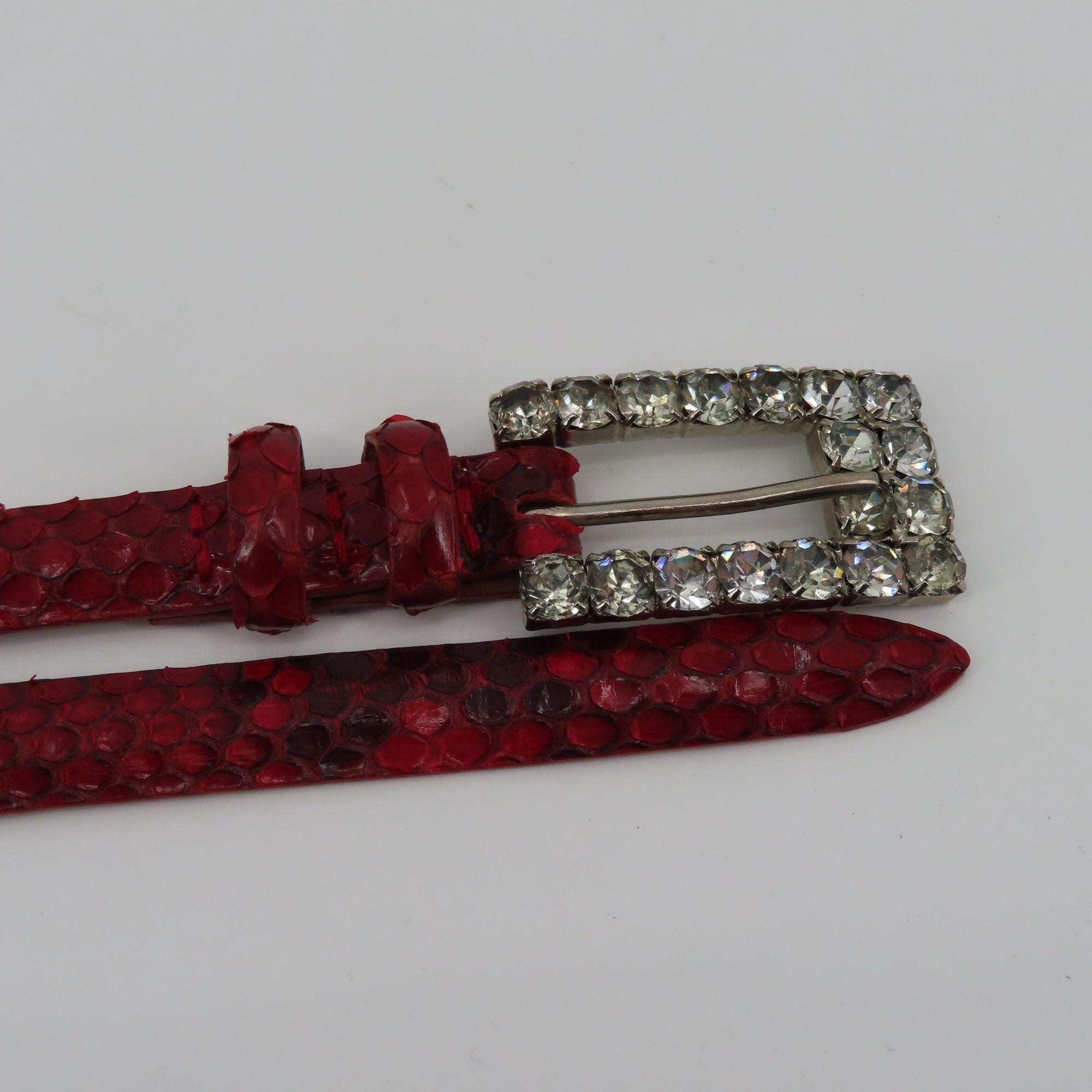 Claudio Orciani Genuine Snakeskin & Suede Leather Western Belt Rhinestone Size S CLAUDIO ORCIANI-UNISEX Blue Snakeskin BELT | Mercari main image 4