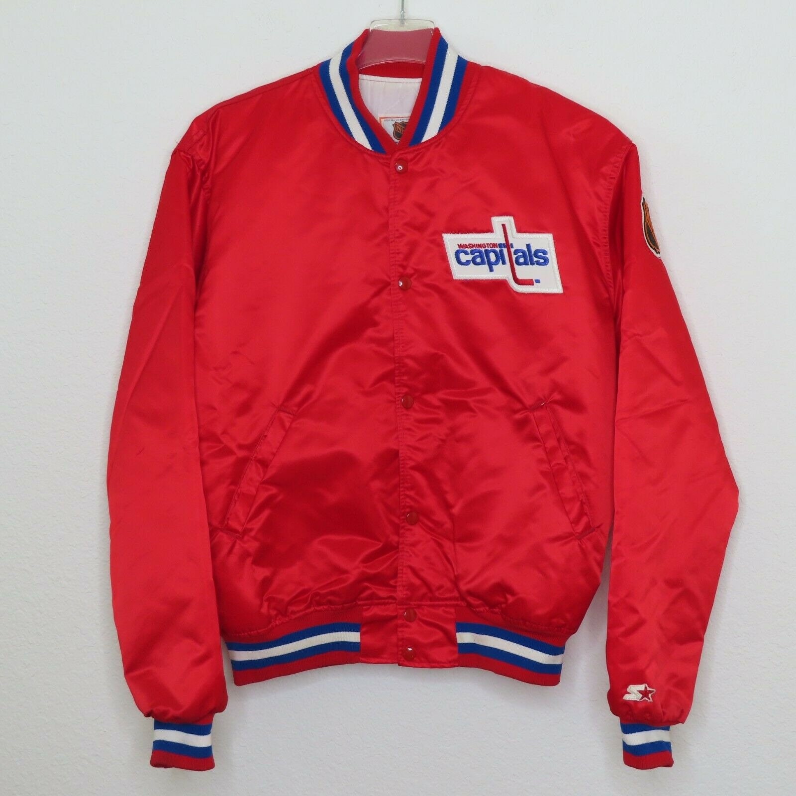 Old Time Hockey L Red Patches Property Of Washington Capitals NHL Zip  Jacket EUC 