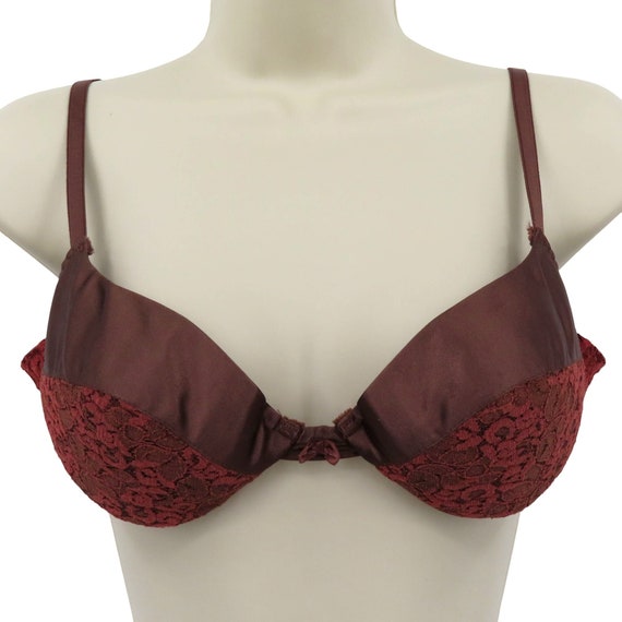 Maidenform Rendezvous 36B 8322 Brown Lace Satin Bo