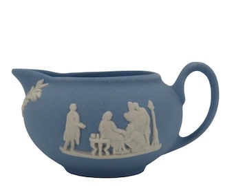 Wedgwood Blue JasperWare Miniature Creamer Mini Tea Service Stonewear Piece VTG