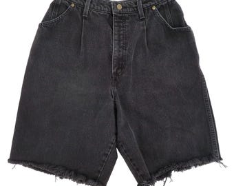 VTG Hunt Club Women 14 Black Wash Denim Jean Cut Off Shorts 1990s 90s Cotton USA