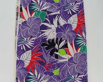VTG GVH HawaiiPrint 99 Hawaii Hawaiian Floral Flower Tropical Fabric Purple Red