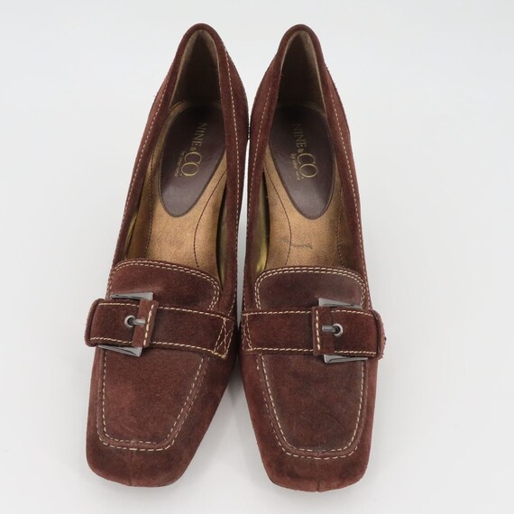 Nine West Nine Co Womens 10 M Desiray Brown Leather Buckle Heeled Pumped Shoes Etsy