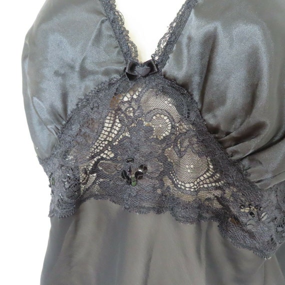 Enchanting Womens Medium Black Sheer Beaded Lace … - image 3