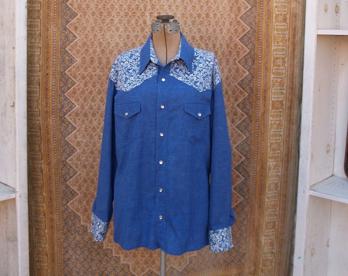 Unique Western Floral Print Oversized Loose Shirt