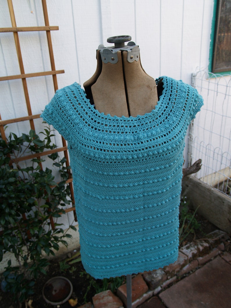 Pretty Vintage Crochet Cotton Short Sleeve Top - Etsy