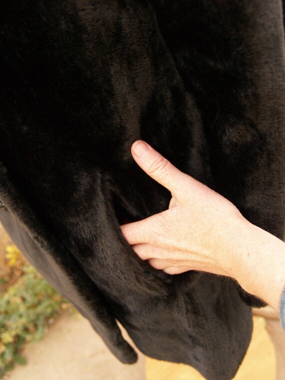 Dark Brown Plush Coat with Bell Sleeves - image 5