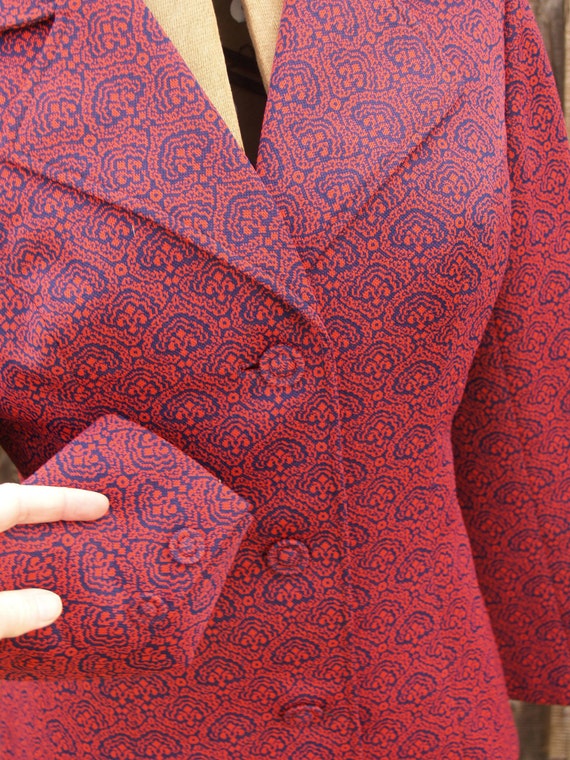 Vintage 1960's Tailored Suit//Tapestry Knit Polye… - image 2