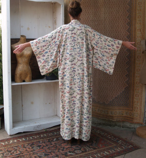Vintage Full Length Kimono//Silk Lined - image 2