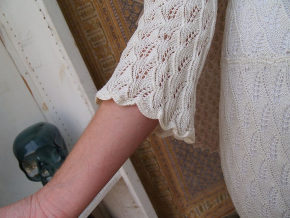 Open Knit Seventies Maxi Dress//Crochet Wedding D… - image 8