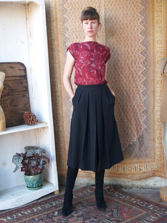Vintage Black Culottes//Gaucho Pants