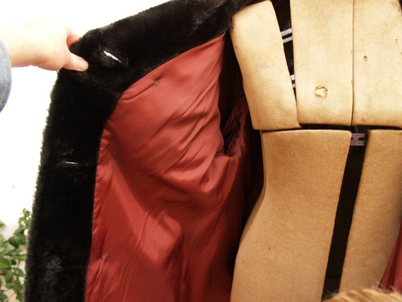 Dark Brown Plush Coat with Bell Sleeves - image 7