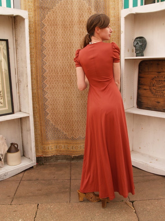 Vintage Slinky Polyester Maxi Dress - image 9