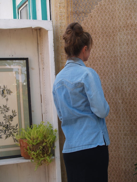 Vintage Seventies Light Blue Denim Jacket - image 7