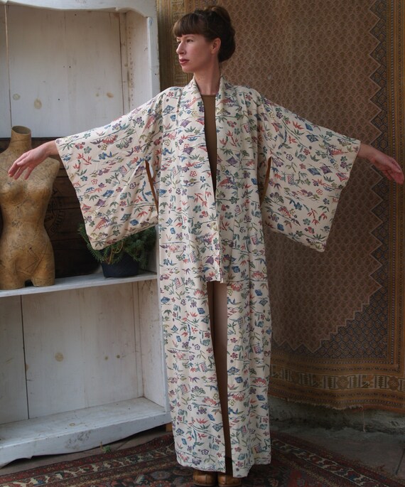 Vintage Full Length Kimono//Silk Lined - image 3