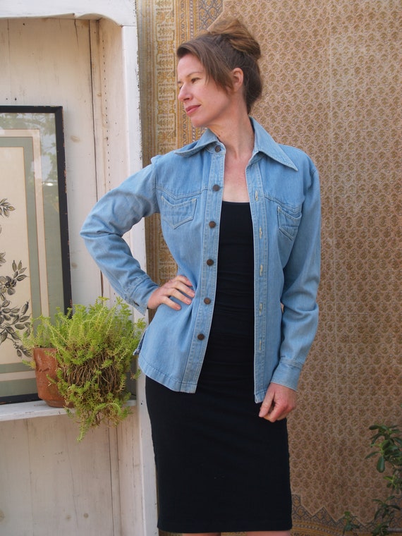 Vintage Seventies Light Blue Denim Jacket - image 3