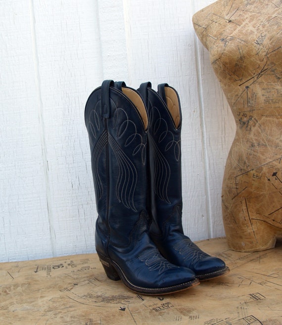 navy blue cowboy boots womens