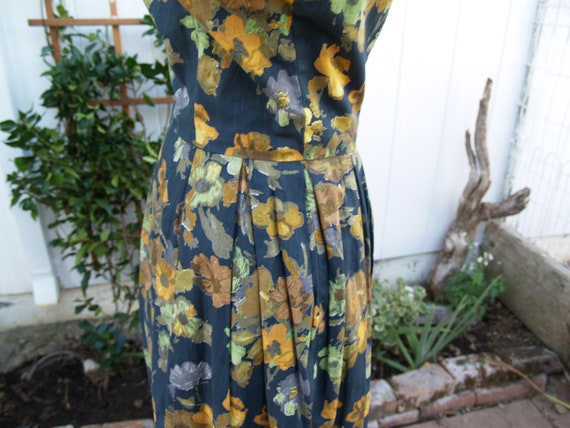 Cotton Day Dress with Mustard Floral Print Small - image 6