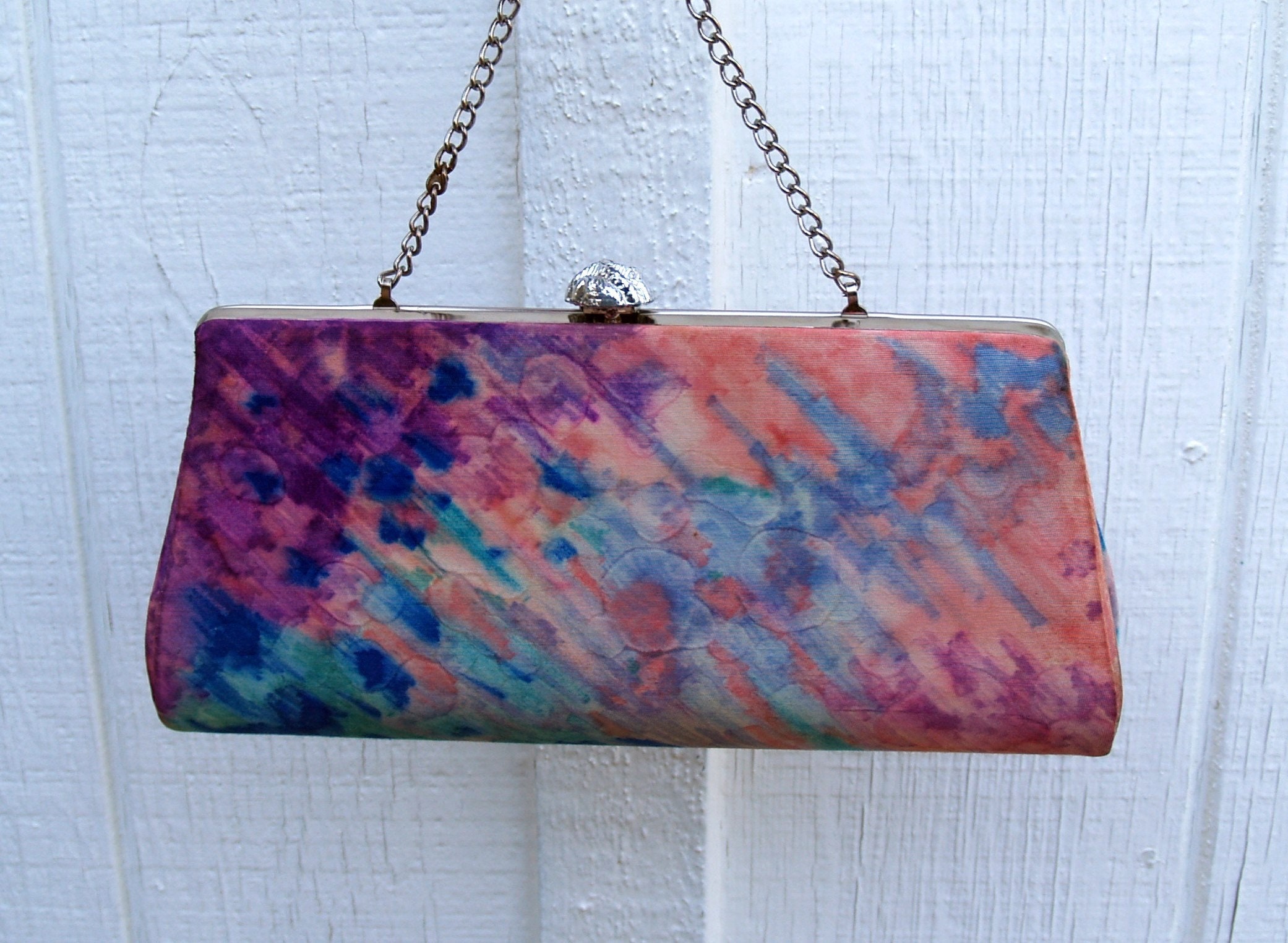 Upcycled Mid Century Hand Bag Hand Colored Clutch - Etsy