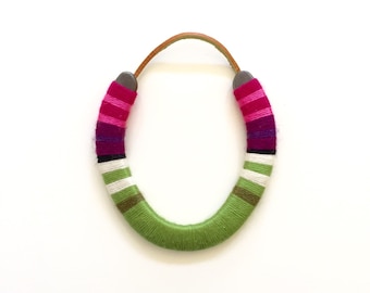 Serape style lucky yarn wrapped horseshoe Santa Barbara