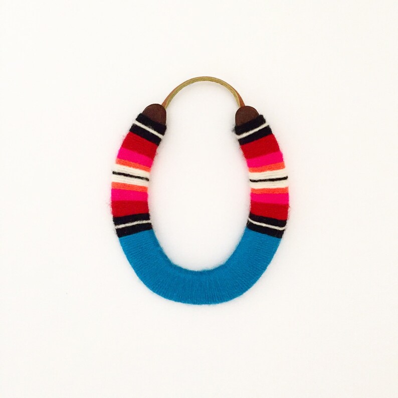 Lucky yarn wrapped horseshoe as seen on Etsy