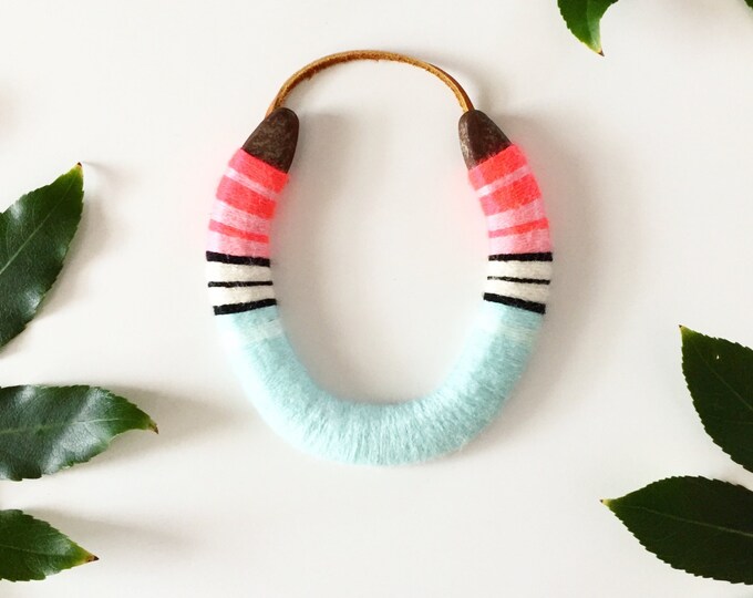 Lucky Yarned Horseshoe in Pastel Watermelon Etsy